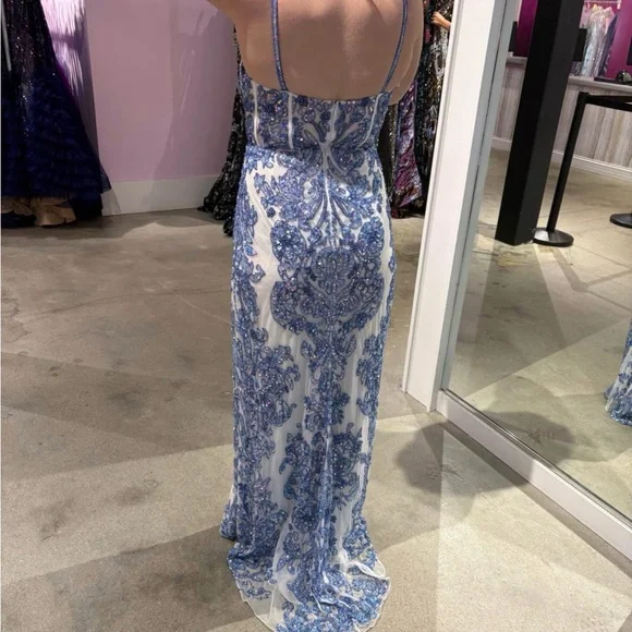 maternity royal blue dress Sherri Hill Prom Dress Style 57063 main image 1
